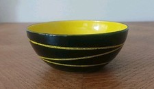 Vintage 4" enamel ware cathrineholm catherine Holm yellow Saturn bowl