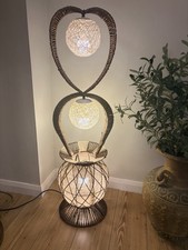 Large Rattan Floor Lamp 115cm