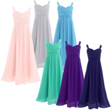 Flower Girl Dresses High Low Chiffon Wedding Bridesmaid Pageant Party Ball Gown