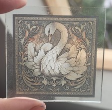 Stained Glass Swan handmade kiln fired glass piece swans window decoration