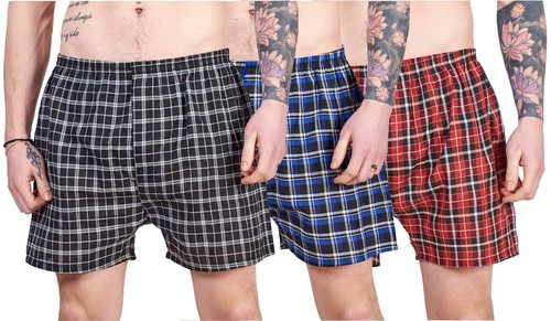 Mens cotton checkered boxers - cotton,