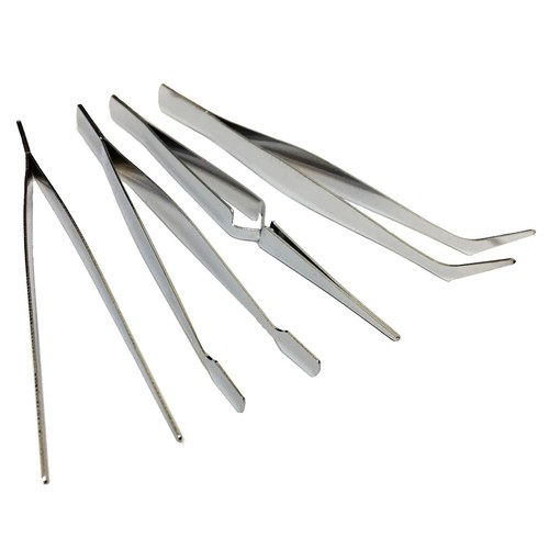 Tweezers set 4pc stainless - tweezers,