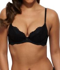 Gossard Superboost Lace Bra Padded Plunge Removable Padding Black UK 32C