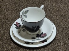 ROYAL ALBERT MASQUERADE 4x TEA TRIO - 4 cups, saucers & side plates 