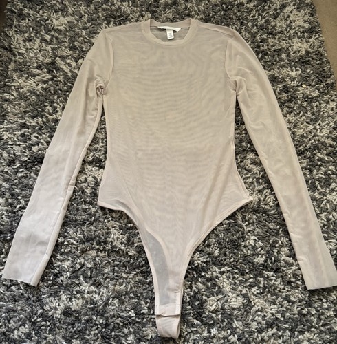 Beige mesh thong bodysuit - h&m,