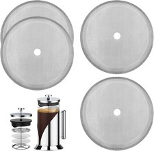 4Pcs Cafetiere Filter Mesh, French Press Filter Replacement Cafetiere Filter Scr