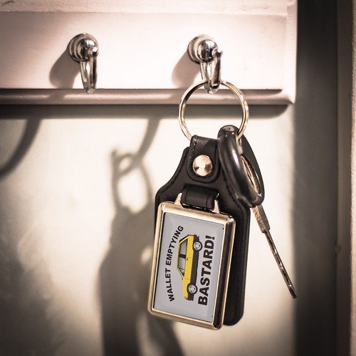 Leather look key - key,