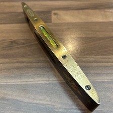 Vintage J Rabone and Sons Warranted No 1625 Torpedo Spirit Level Wood & Brass 9"