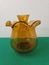 Vintage Amber Glass Ribboned