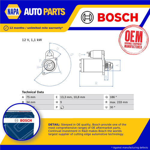 Starter motor fits - fits, honda