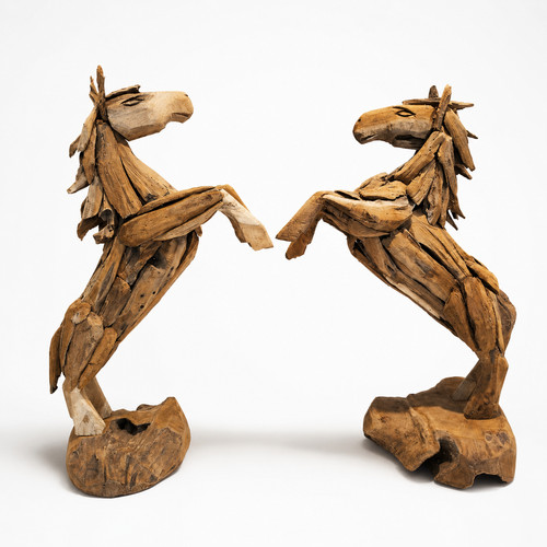 Pair handmade reclaimed teak - pair,