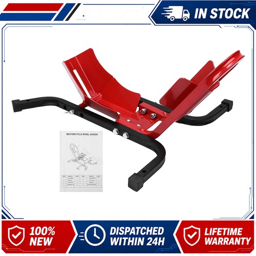 Motorbike front wheel - front, chock