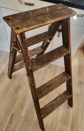Antique french ladder - antique, wooden