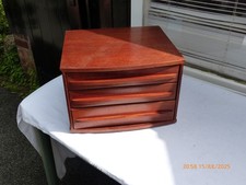 LARGE  3 DRAWER WOODEN  CUTLERY CANTEEN BOX CHEST - EMPTY