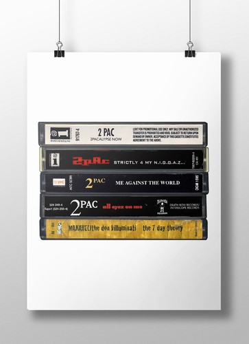 Tupac poster cassette - tupac, poster: