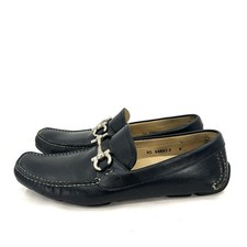 Salvatore Ferragamo Horsebit Black Leather Driving Loafers Men’s 8 D