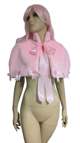 Pink faux fur bolero - pink,