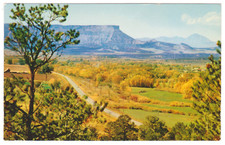 Vtg Postcard-Mesa Verde & Ute Mountain from Mancos Valley CO-Chrome-CO3