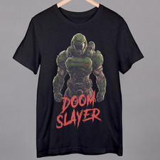 Doom Slayer Graphic Print Tee, Gamer Gift, Gaming Shirt, Doom Fan Black S - 4XL