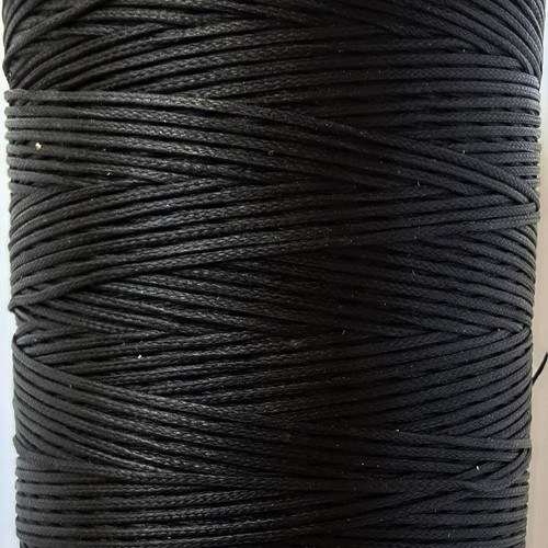 Black waxed nylon - waxed, cord