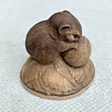 Vintage POOLE POTTERY Stoneware, Brown Mouse Eating a Strawberry