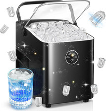 Electric Ice Cube Maker Machine w/handle Portable Automatic Countertop Cocktails