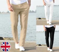 UK Mens Summer Casual Cotton Linen Baggy Harem Pants Beach Pocket Hippy Trousers
