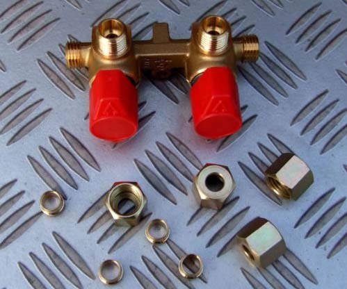Way gas valve - 2, manifold