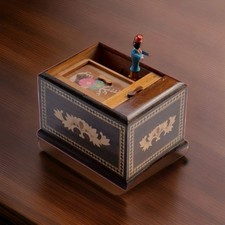 Antique Automatic Cigarette Cheroot Dispenser Box Wood Japan Meiji Era 1868-1912