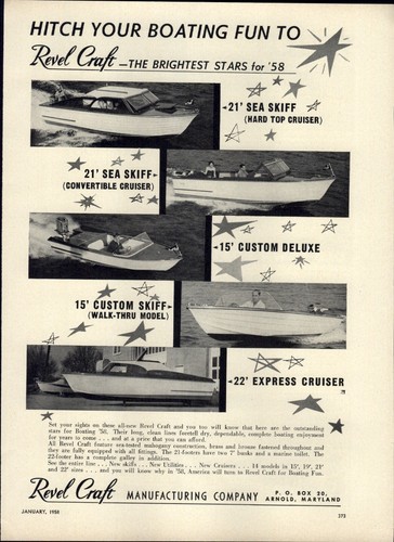 1958 paper revel craft - ad, sea
