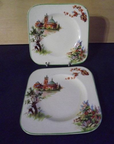 Vintage plates woods - vintage, ivory