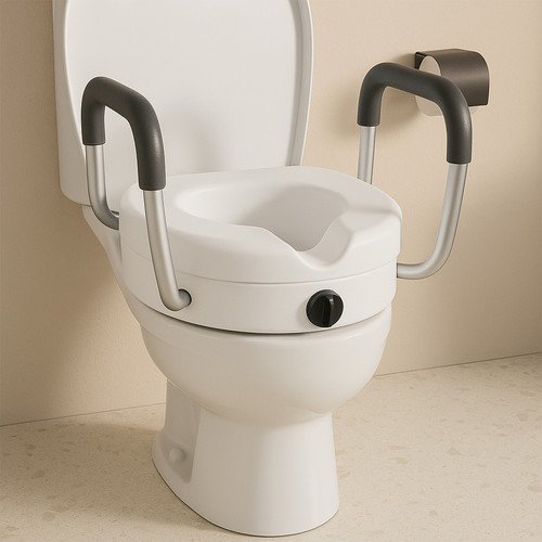 Raised toilet seat with - raised,