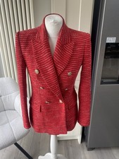 ZARA RED GOLD TEXTURED TWEED
