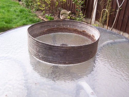 Old galvanized metal round - old,