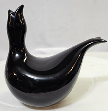 1 Signed Eva Zeisel Glossy Black Salt or Pepper Shaker Bird Chirping Design-A48