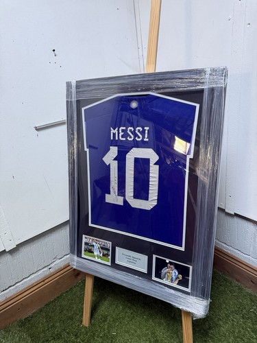 Framed signed lionel messi - framed,