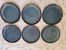 6 X IKEA Gladelig Dinner Plate Ocean Blue 25cm Wide Reactive Glaze Ceramic 12011