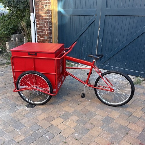 Red steel cargo bike tricycle - steel,