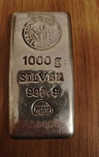 Metalor Silver Bullion Bar 1kg .999 Pure