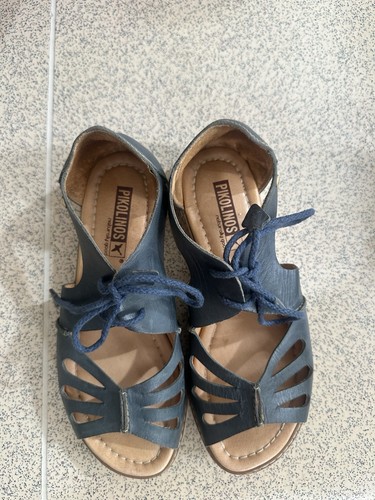 Pikolinos sandals leather blue - leather,