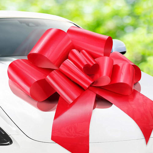 Big car bow red - red,, inch