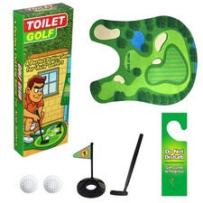 Toilet Golf Game Set - Practice Mini Golf in Restroom Bathroom Funny Gag Gifts