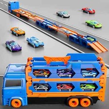 Transport Truck Toys Cars Car Transporter Toy Foldable Race Track Truck for Kids