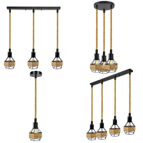 Hemp rope ceiling light - ceiling,