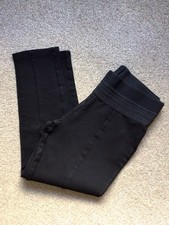 ZARA BLACK ZIGZAG ELASTICATED WAISTBAND CROP JERSEY LEGGINGS SIZE 14-16 EXCON 