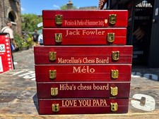 Wooden Chess Set, Wooden Magnetic Folding Chess Set with Built-In Storage,Travel