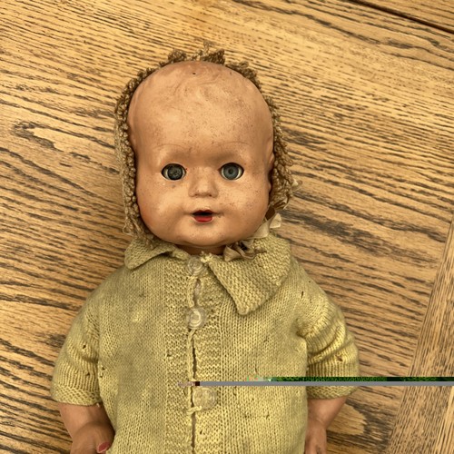 Vintage clay doll with - vintage, moving