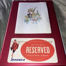 Avianca Airlines Coach Class Liquor Drink Alcohol Service Menu Seat reserved