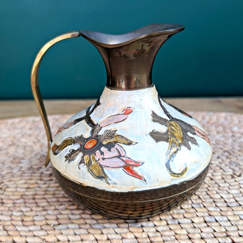 Decorative vintage brass jug - brass,