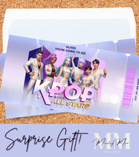 K POP Personalised Concert Music Ticket Souvenir Gift Keepsake Voucher